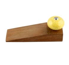 2 Pieces Yellow Pink Crackle Ceramic Wooden Door Stopper